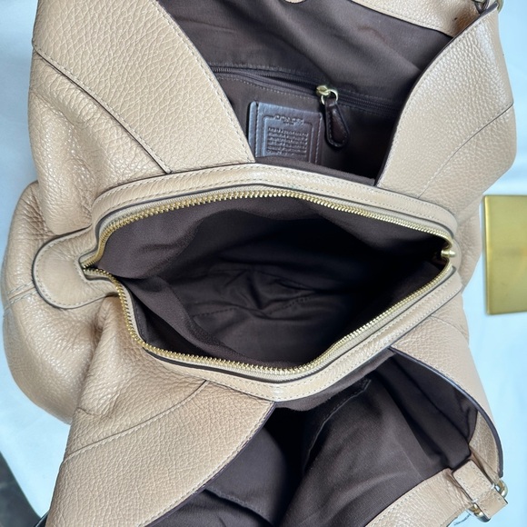 Coach NY Lexy F31987 Tan Pebble Leather Shoulder Bag Satchel w/storage bag - Picture 12 of 15